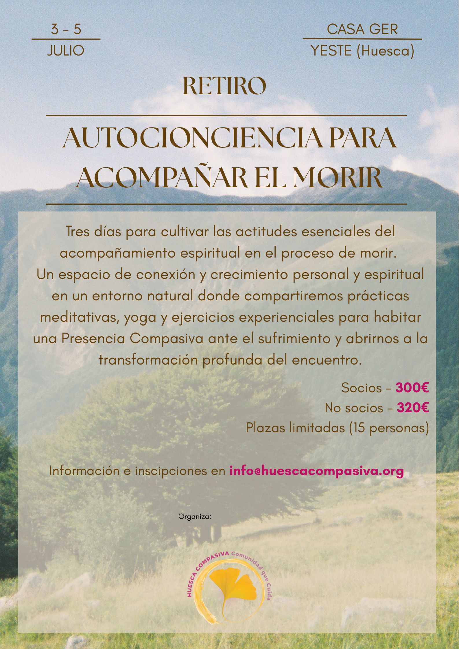 Retiro AUTOCONCIENCIA PARA ACOMPAÑAR EL MORIR